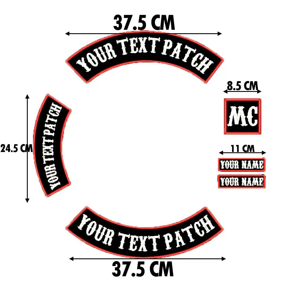 Customize Embroidered Rocker Iron and Sew on Patch Motorcycle Club Jacket Rider Biker Badge for Back Name Patches