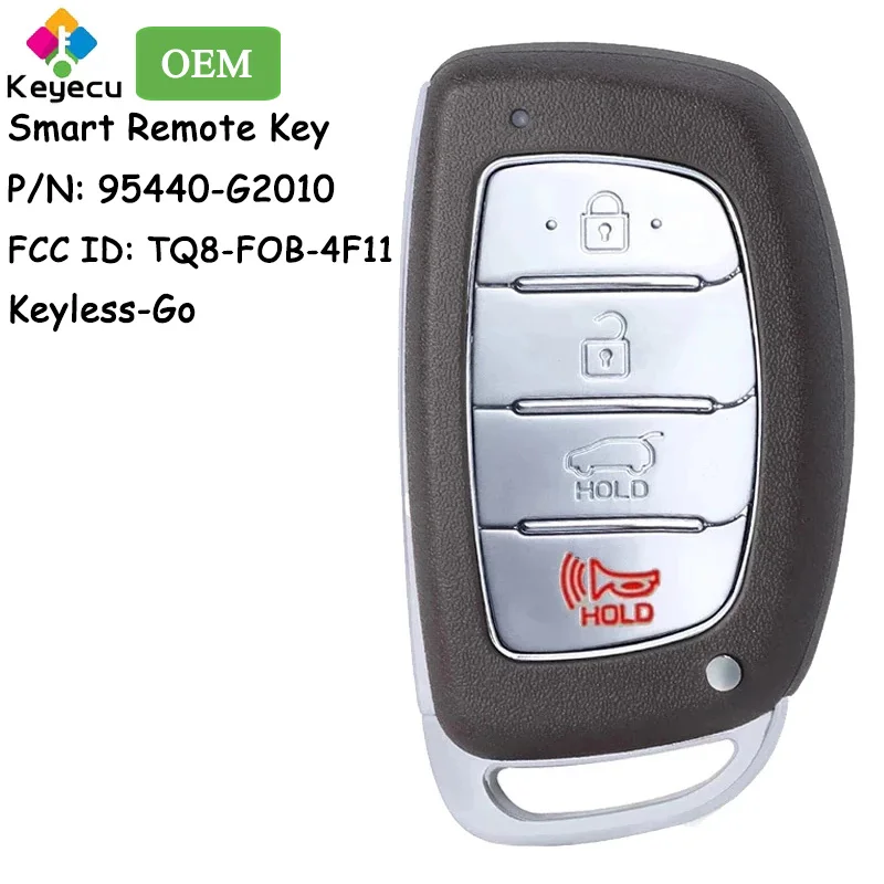 

KEYECU OEM Keyless Go Smart Remote Car Key With 4 Buttons 434MHz for Hyundai Ioniq 2017 2018 2019 Fob 95440-G2010 TQ8-FOB-4F11