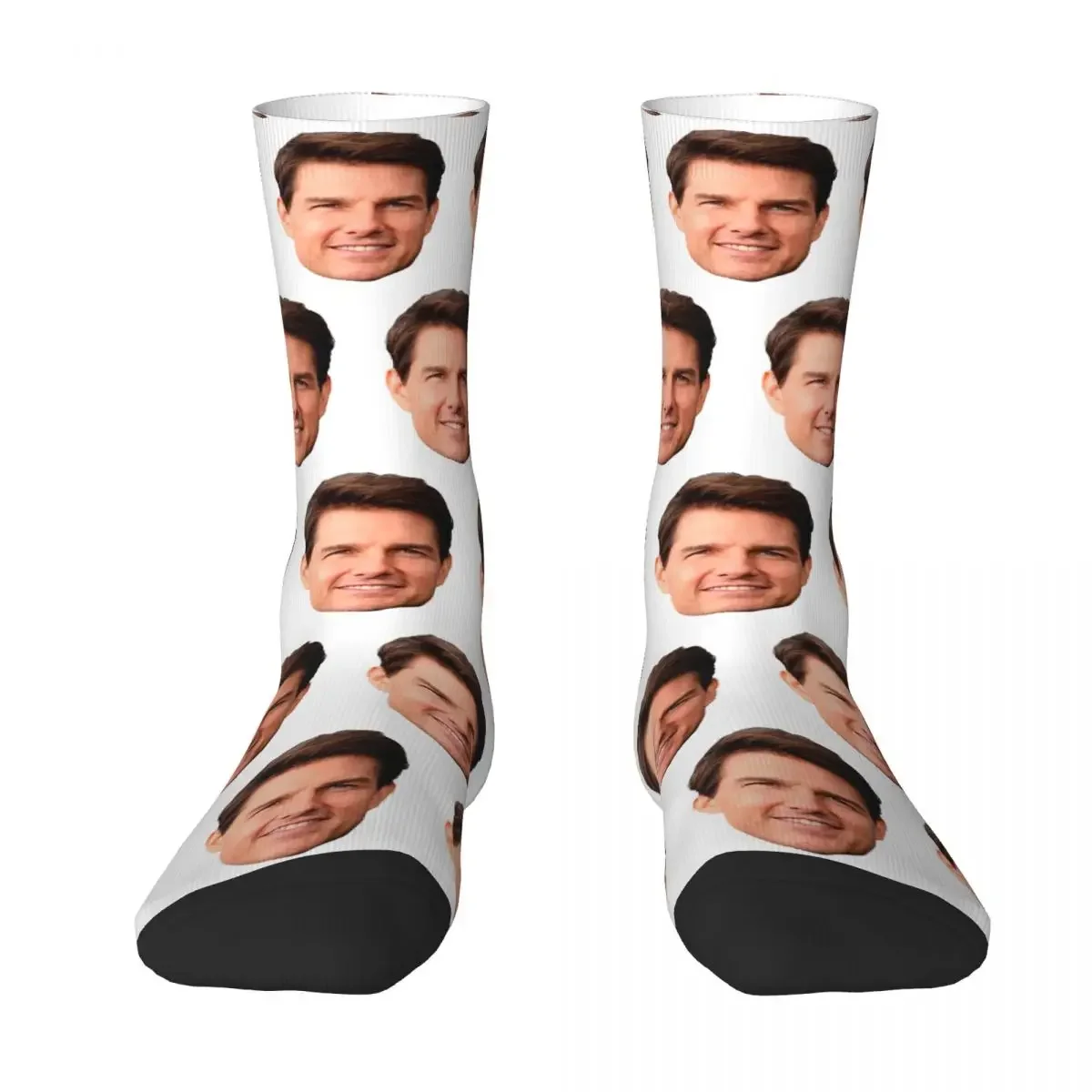 Tom Cruise Face Cutout Socks Harajuku Sweat Absorbing Stockings All Season Long Socks Accessories for Unisex Birthday Present