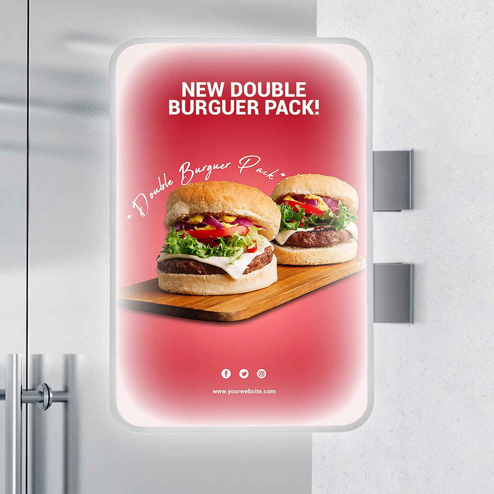 

Energy-Saving&Easy-Install LED Advertising Light Box - Saves Over 70% Energy, Pre-Drilled Brackets Support Wall-Mounted