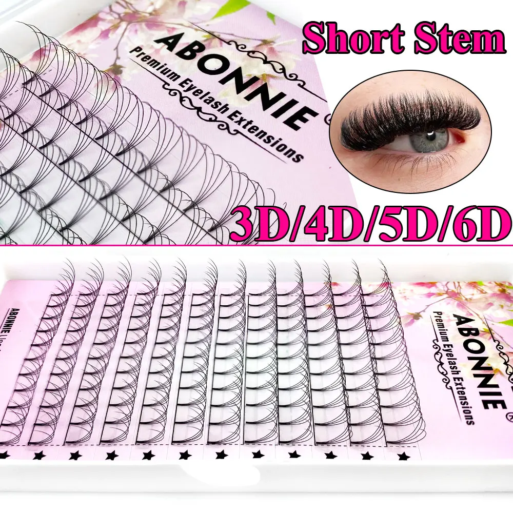 ABONNIE Wispy Premade Volume Fans 3D 4D 5D 6D Pojedyncze Rzęsy do Przedłużania Krótkie Sztyfty Mink Pre Made Russian Lashes