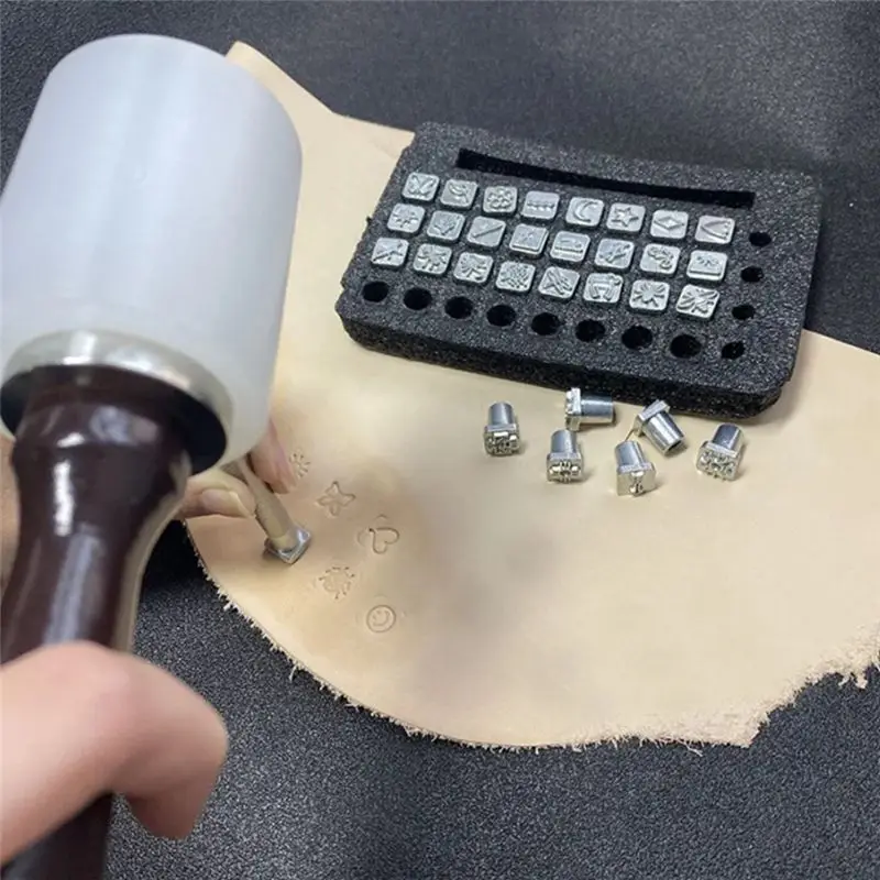 J1UL1N DIY Leather Stamp Engraving Craft Tools, Alphanumeric Stamp Leather Craft