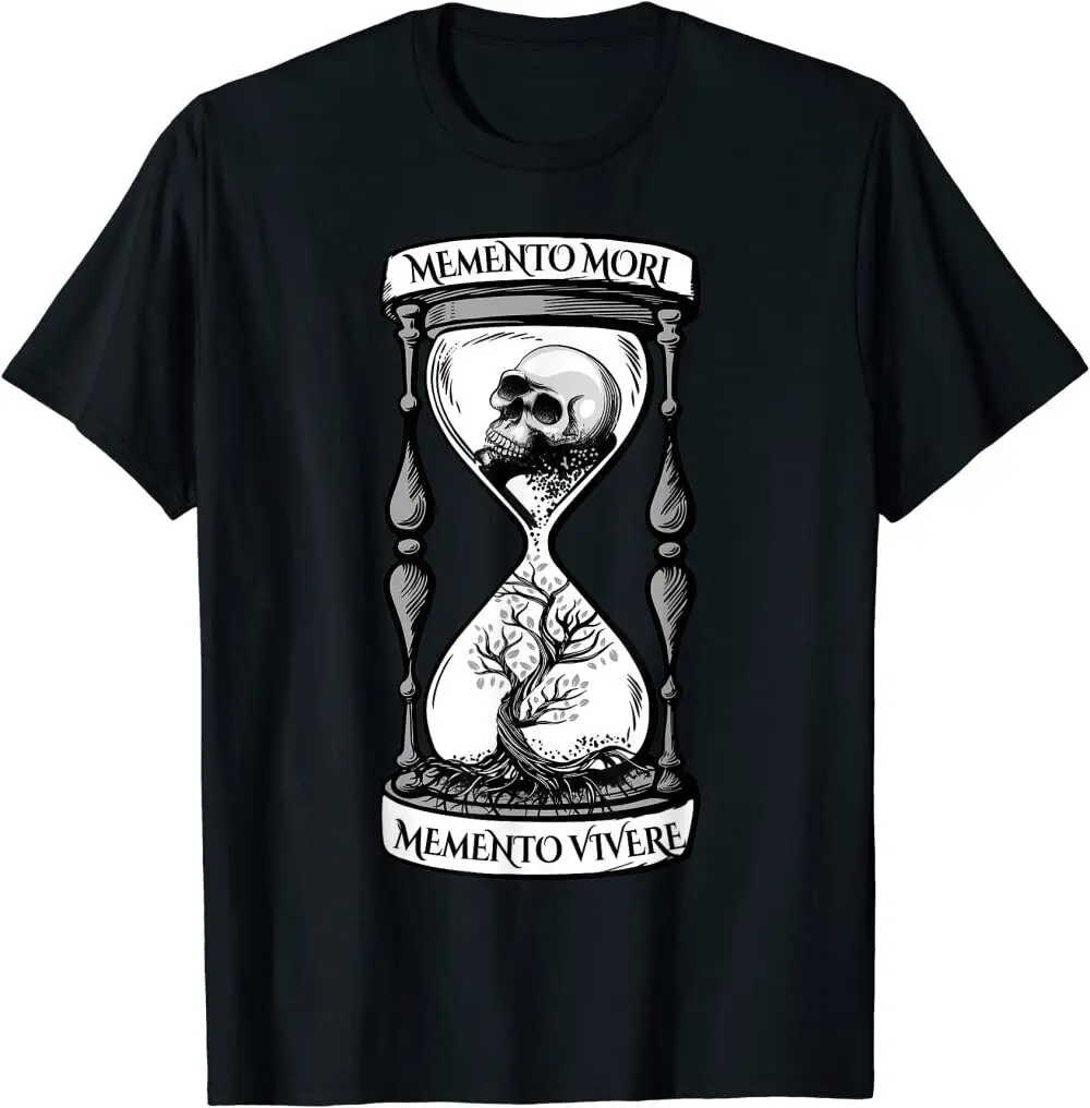 NEW LIMITED Memento Mori Memento Vivere Skull Design Stoic Memento Mori T-Shirt