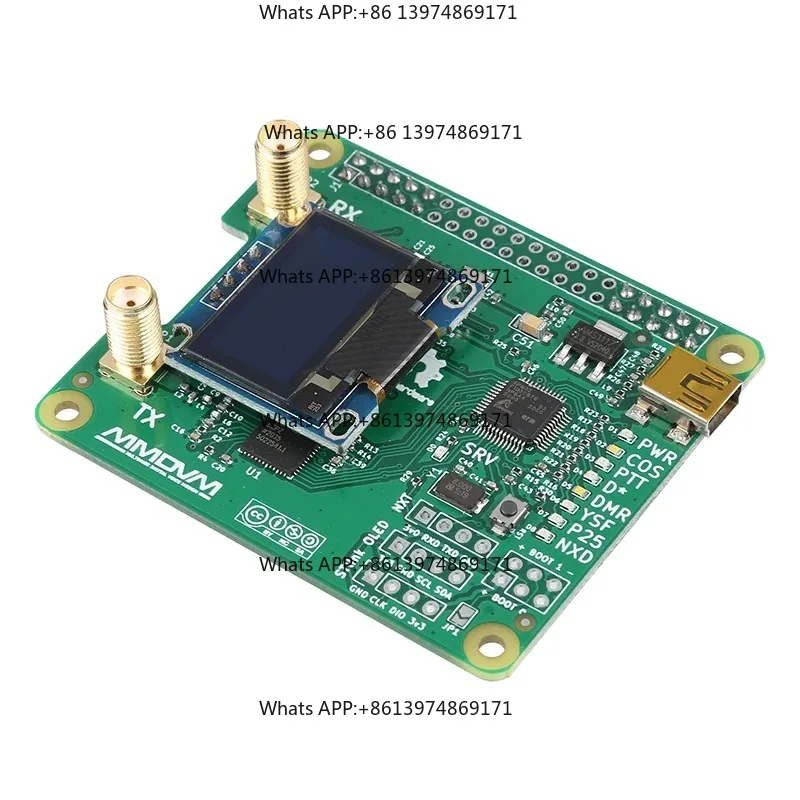 New MMDVM_HS_Dual_Hat Duplex MMDVM Hotspot UHF/VHF P25 DMR YSF NXDN Pi + OLED Soldered + Antenna For Raspberry Pi