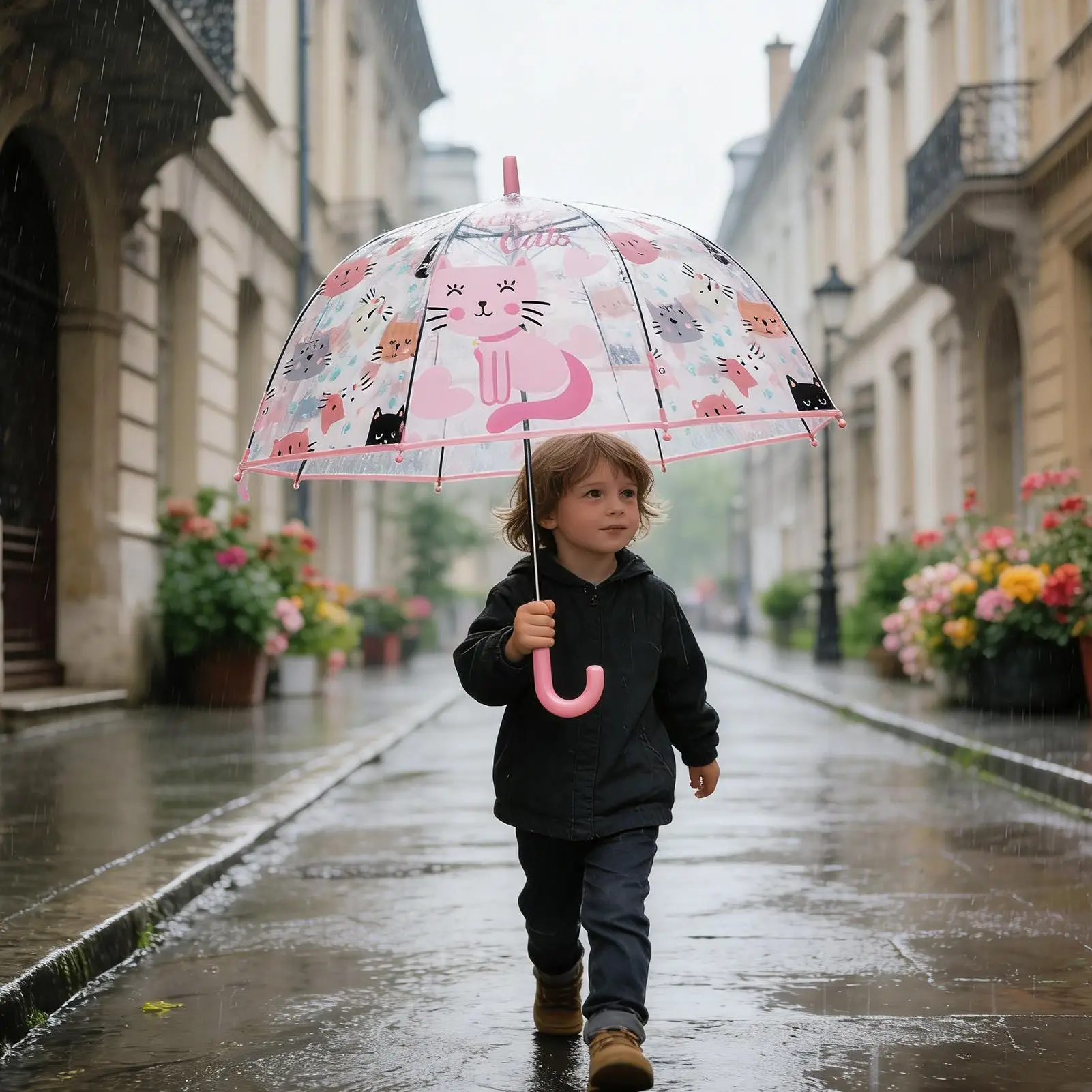 Bubble Umbrella Windproof Funny Anti Pinch Round Tip Small Dome Umbrella For Kids For Boys Girls Beach Travel Camping Walking
