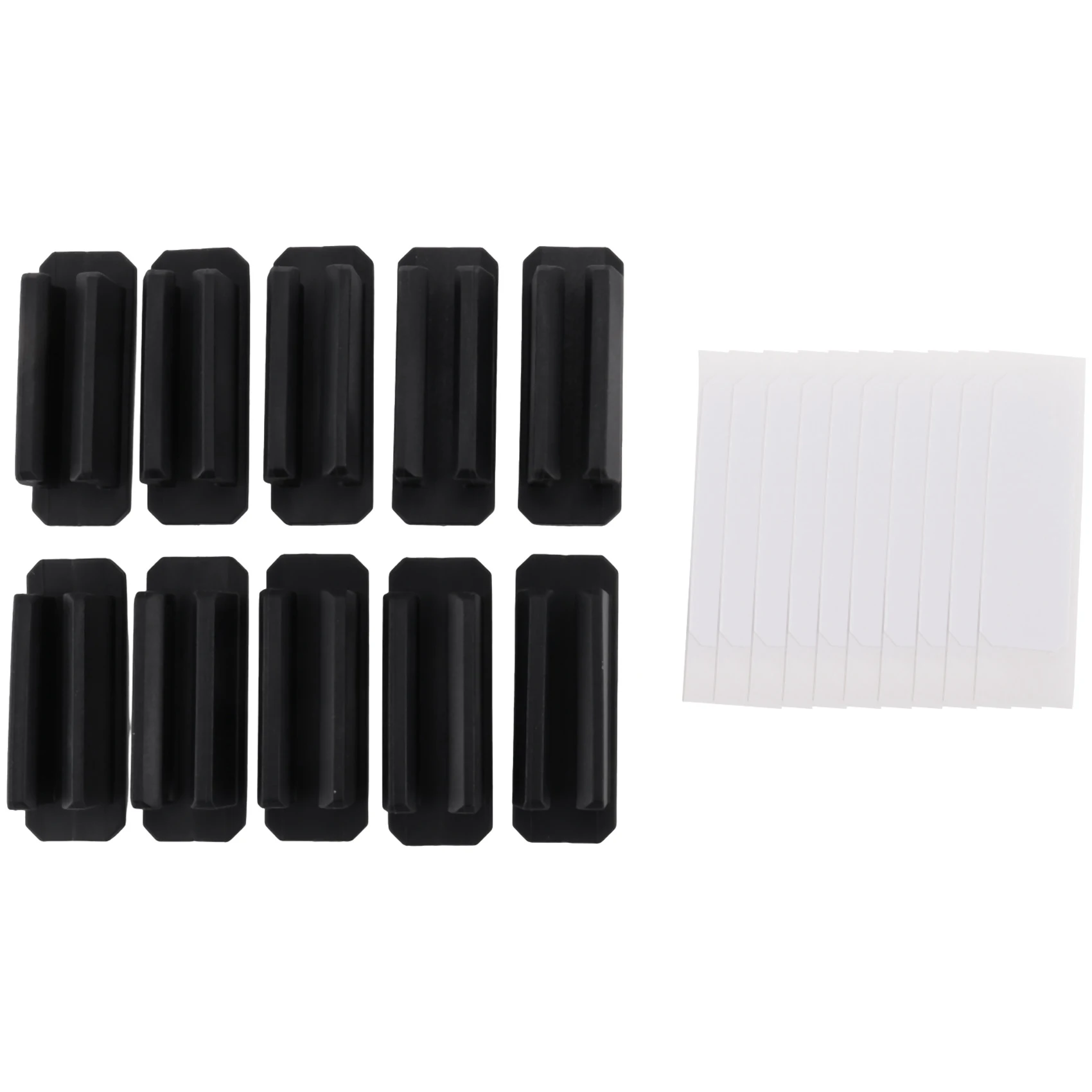 ADP-Pen Holder Set of 10 Adhesive Silicone Pen Holder for Desk and Other Surfaces with 10 Extra Paste Pads Black