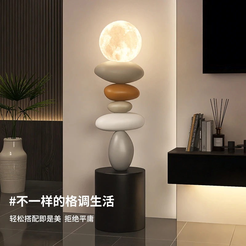 Art floor ornament lamp, large living room TV cabinet, next to the sofa