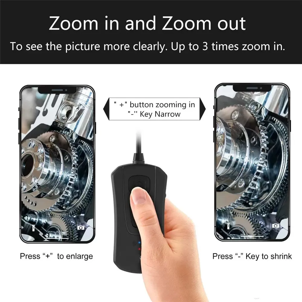 5.5 มม.2MP 1080P 3X ซูมไร้สาย WIFI กล้อง Endoscope การตรวจสอบ CMOS Borescope Otoscope กล้องจุลทรรศน์ดิจิตอล