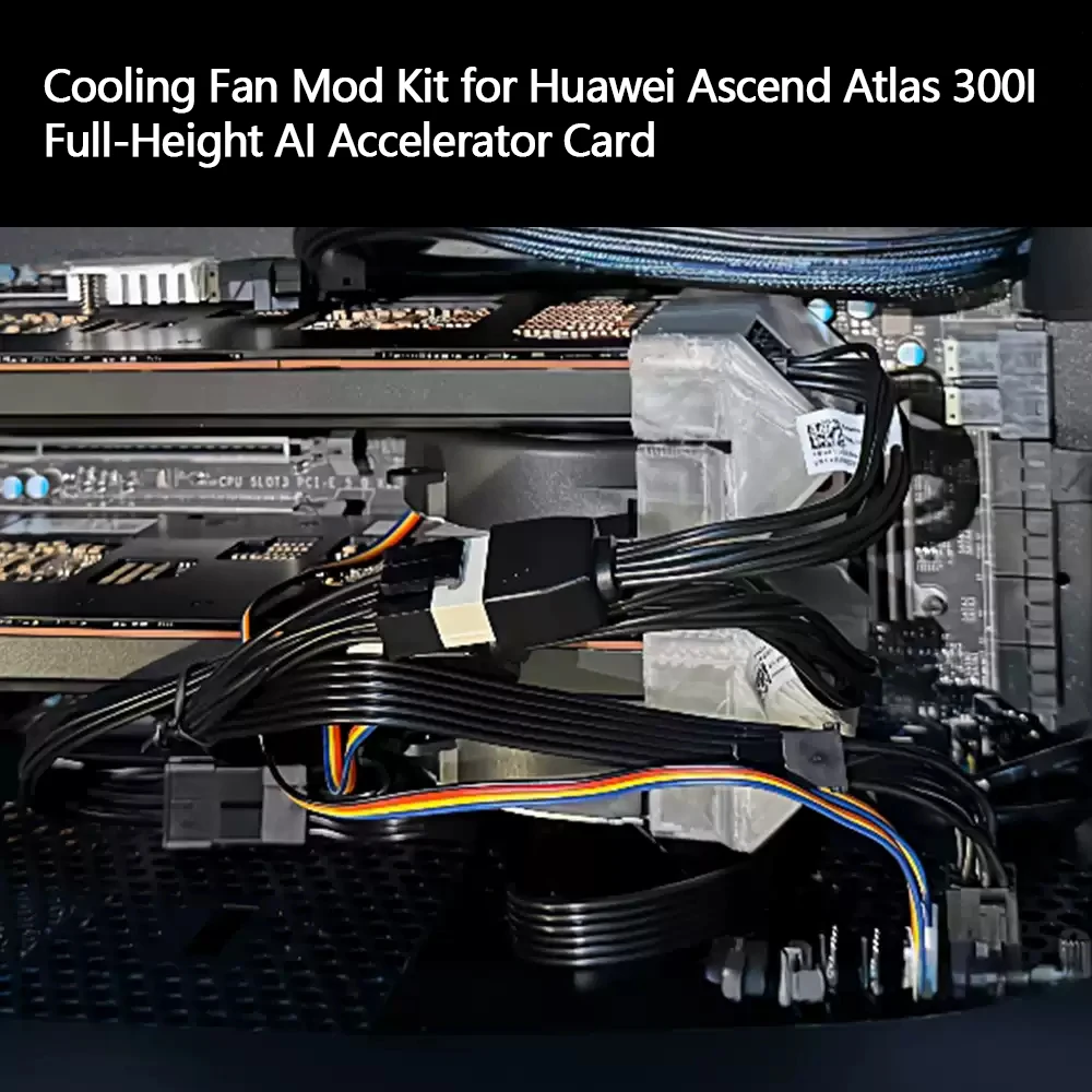 Turbo Cooling Fan for Huawei Ascend Atlas 300I Duo Full-Height AI Inference Accelerator GPU - DIY Heatsink Upgrade