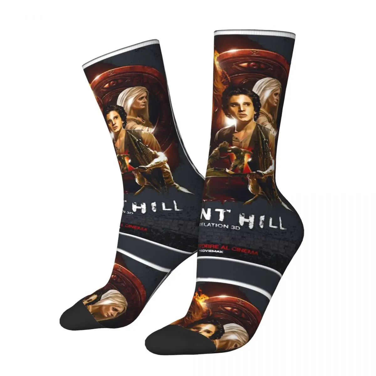 Funny Silent Hill Men's Socks Vintage Harajuku s-silent Hop Seamless Crew Crazy Sock Gift Printed official-website tops fugees