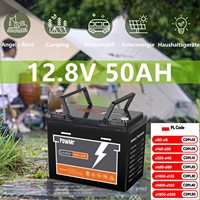 PowMr 50Ah LiFePO4 Battery Pack 640Wh 12V/24V 100AH Brand New Grade A BMS 50A  4S Rechargeable Lithium Batteries For Car RV Boat