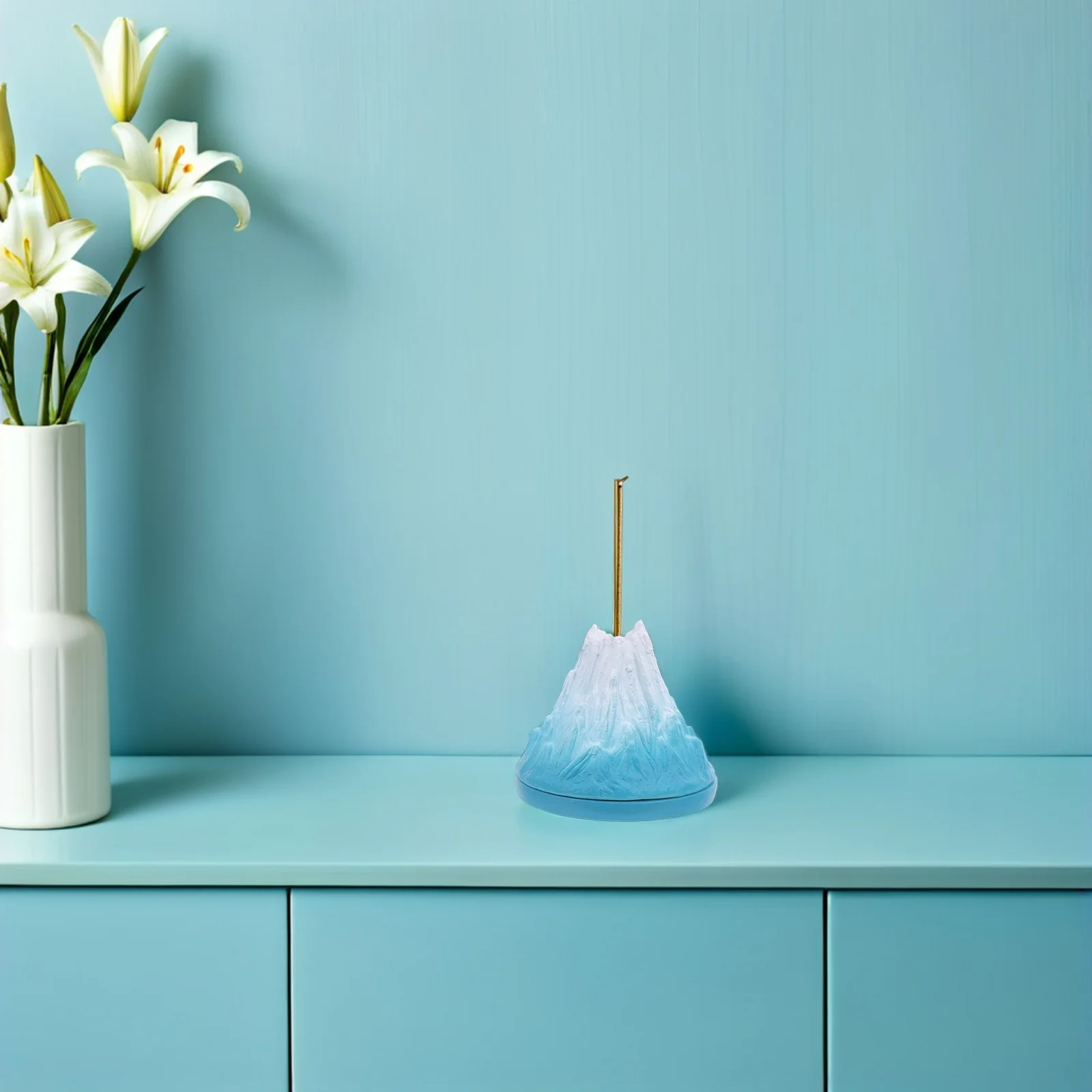 

Volcano Resin Incense Burner Unique Cone Holder Decorative Desktop Tray Aromatherapy Meditation Yoga Traditional Home Decor