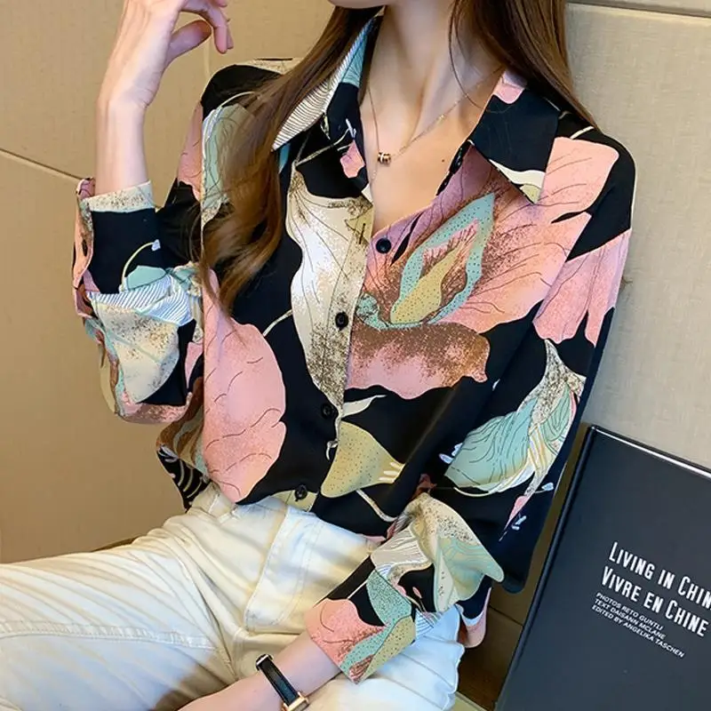 Cheap wholesale 2021 spring summer autumn new fashion casual chiffon women shirt woman female OL long sleeve blouse Ay1621