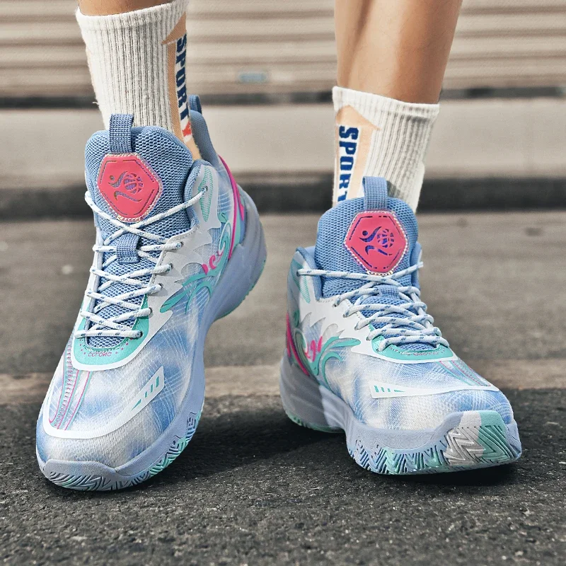 Tênis de basquete masculino ginásio treinamento atlético tênis de basquete para mulher amortecimento respirável antiderrapante wearable runing shoes