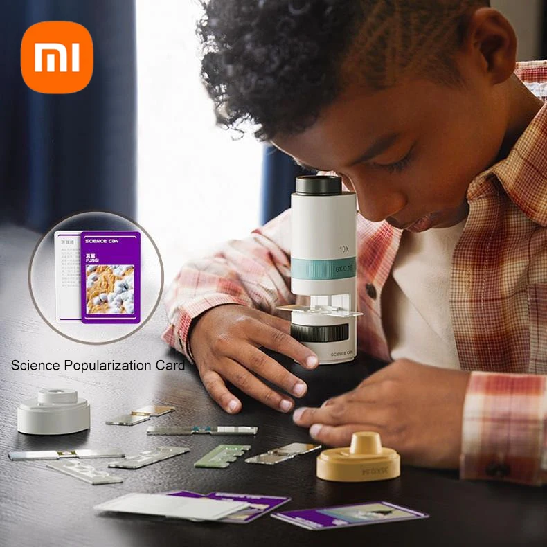 Xiaomi Science może mikroskop projekcyjny dla dzieci z wieloma soczewkami Mini kieszonkowy mikroskop na zewnątrz prezenty dla dzieci