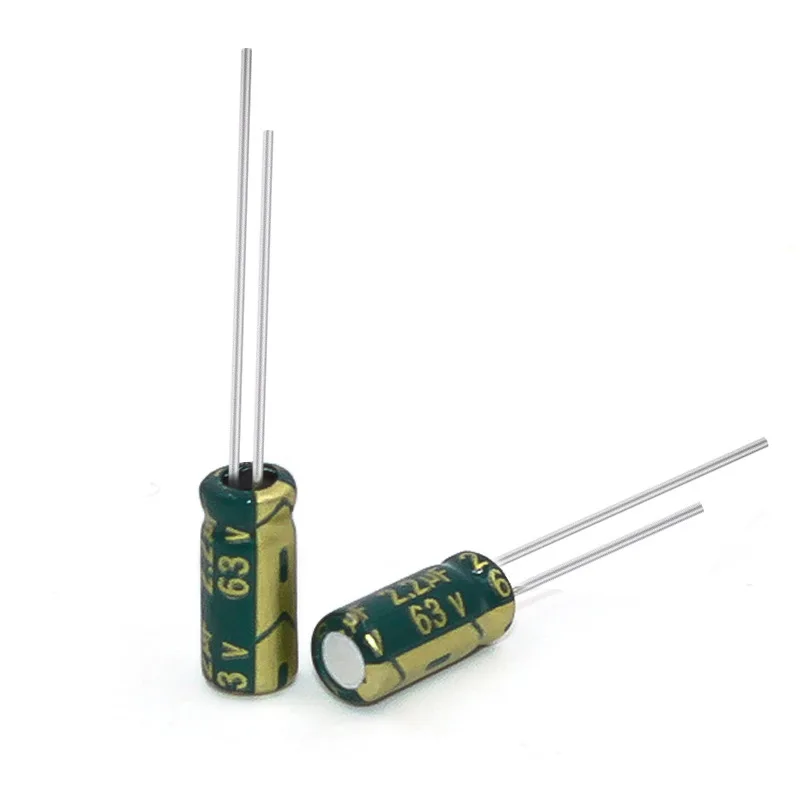 Condensador electrolítico de alta frecuencia de Oro Verde, 20 piezas, 63V2.2UF, 5x11mm, 2,2 UF/63V, de larga duración, nuevo y Original