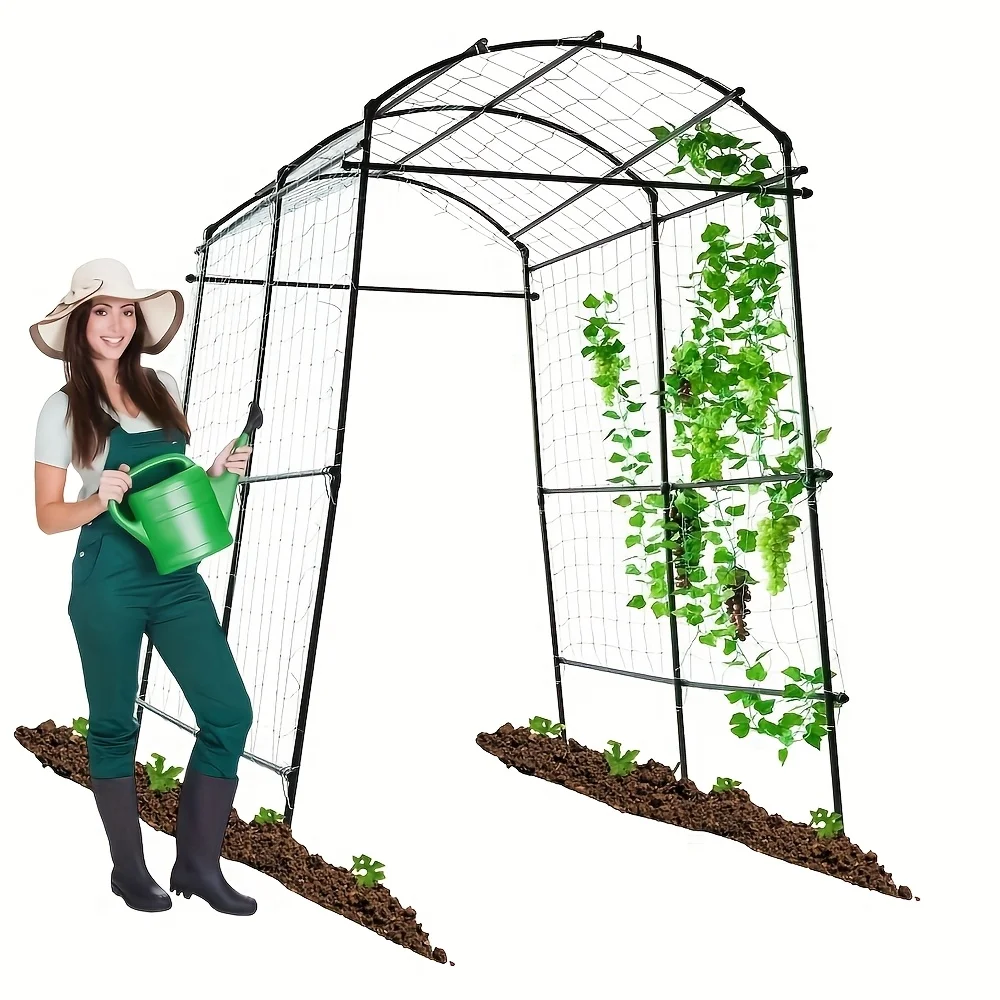 

7 ft Tall Garden Arch Trellis for Climbing Plants Outdoor, Walkway Trellis, Metal Archway Arbor Tunnel Large