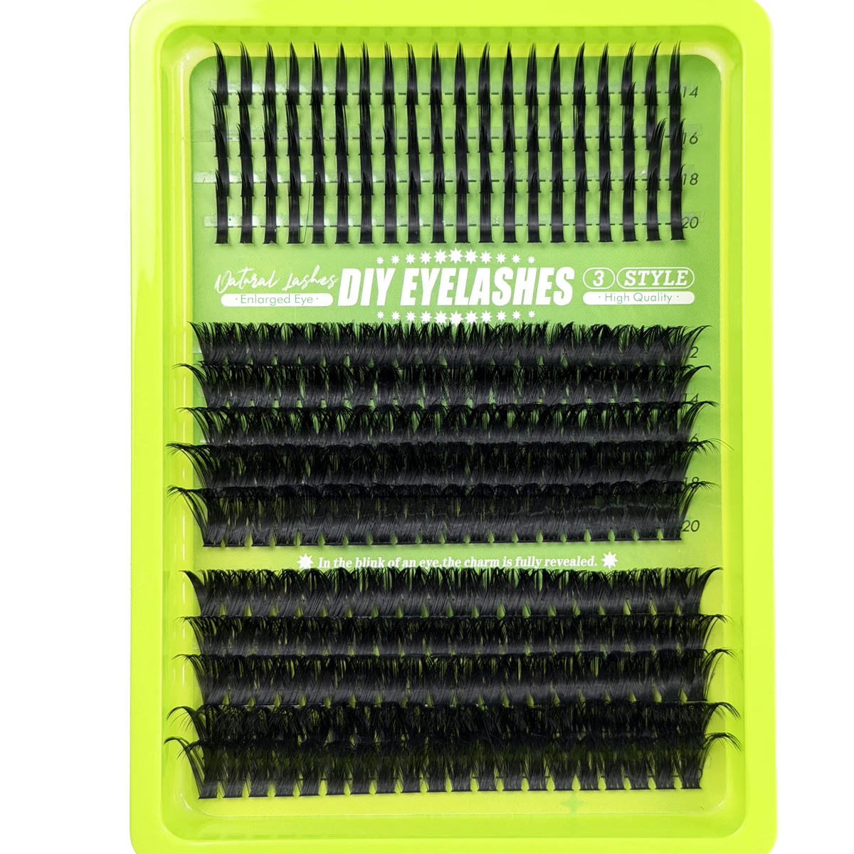 HBZGTLAD Spikes 80D-160D Wimpern-Cluster, gemischte Tray-Verpackung, voluminöse, flauschige Cluster-Wimpern, Wispy Einzelwimpern-Extensions für DIY-Make-up – Detail 9