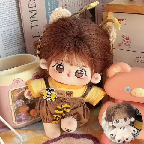 20cm Idol Doll Plush Cotton Star Dolls with Clothes Kawaii Stuffed Baby Plushies Dolls Toys Fans Collection Children Girl Gifts
