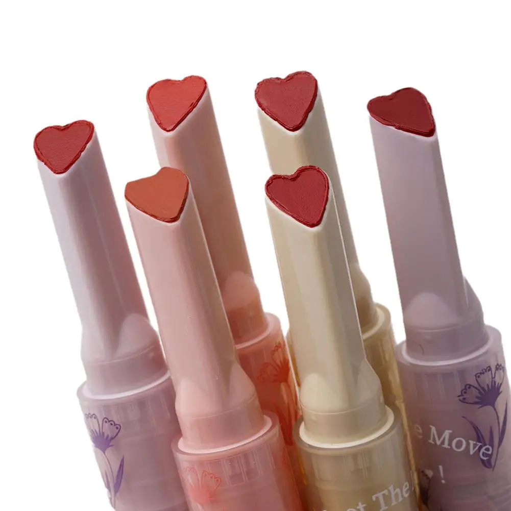 Klares Wasser Licht fester Lip gloss Gelee rosa Lippen tönung Glas feuchtigkeit spendende Lippenstift Bleistift Lippen spiegel herzförmige Glasur machen w6d4