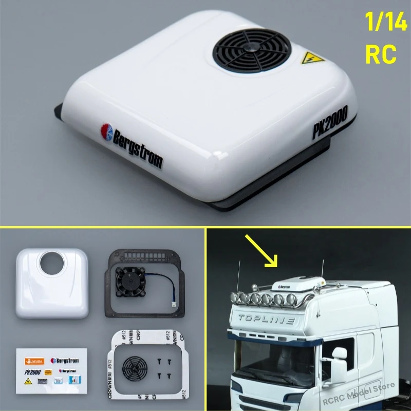 

1:14 RC Toy Truck Parking Air Conditioner Cooler For Tamiya 1/14 RC Tractor Truck Series Tipper Dumper Accessories Parts