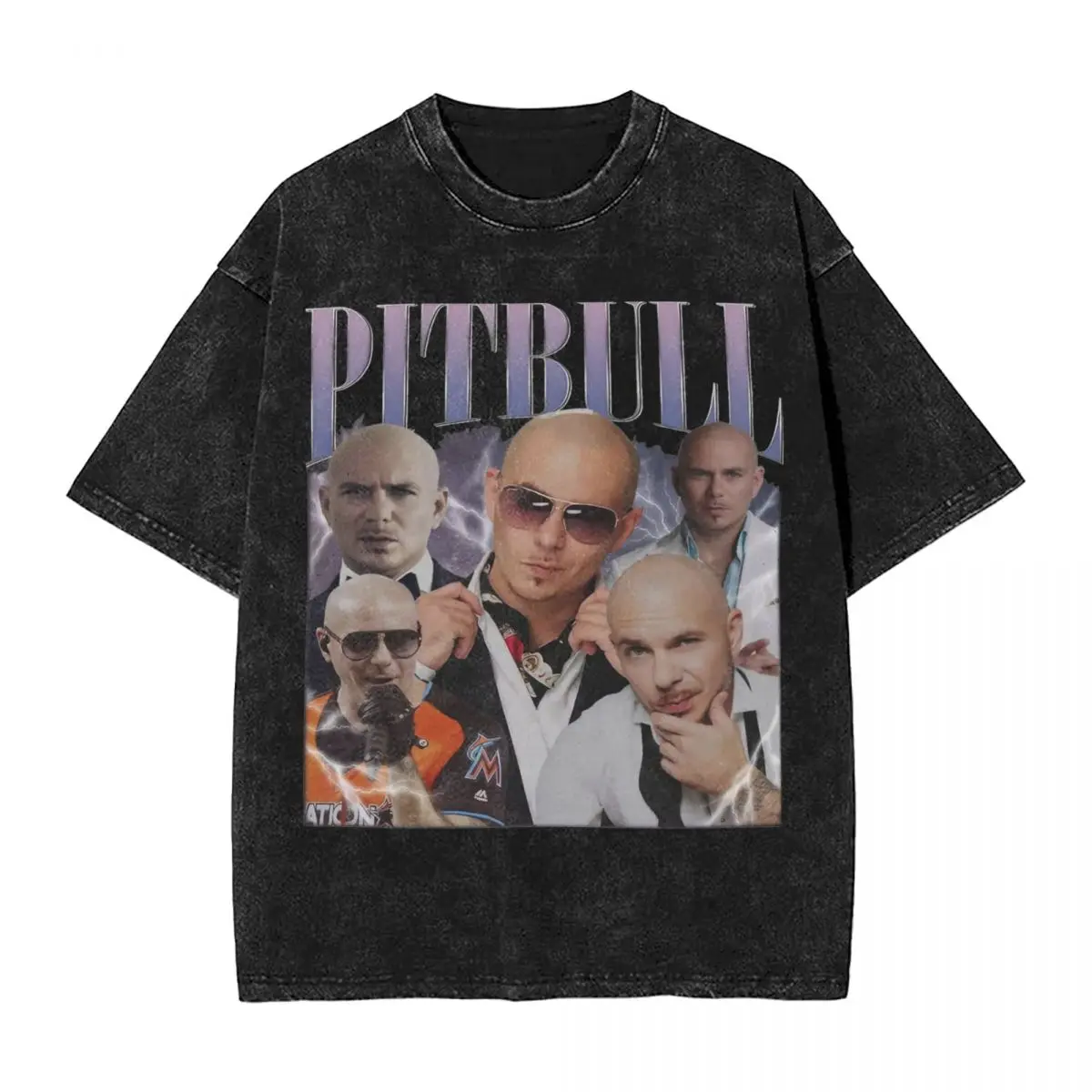 Pitbull Mr Worldwide Washed T Shirt Streetwear Hip Hop Vintage T-Shirts Tees for Men Women Short Sleeve Harajuku Printed