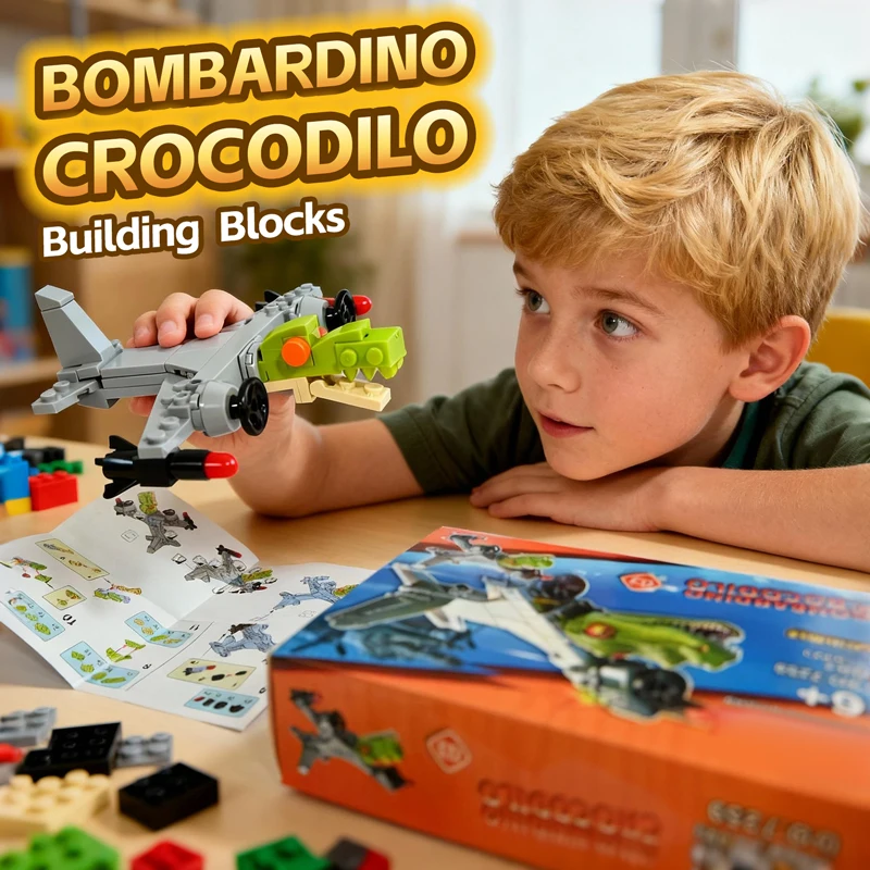 الإبداع اللبنات الإيطالية Brainrot Tung Sahur Trararello Talla نموذج الربط بناء أرقام ألعاب تعليمية 8 أنواع #4