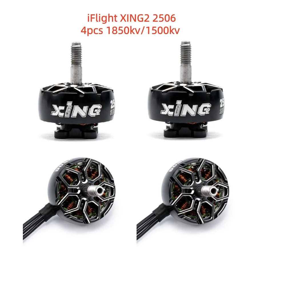 

4pcs iFlight XING XING2 2506 1850KV 1500kv 6S Mach R5 special-purpose FPV Long Range Black Brushless 4-6S Motor For FPV Racing