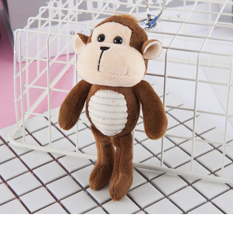 

17CM Creative Cute Cartoon Monkey Plush Toy Exquisite Pendant Key Chain Pendant Girl Women's Bag Mobile Phone Key Pendant