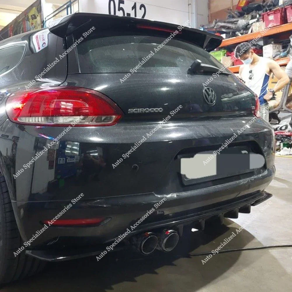 Untuk VW Scirocco MK3 Bumper belakang Diffuser Side Splitter 2.0TSI Basics hanya 2008-2014 pre-lci Bumper belakang Diffuser Bodykit Tuning