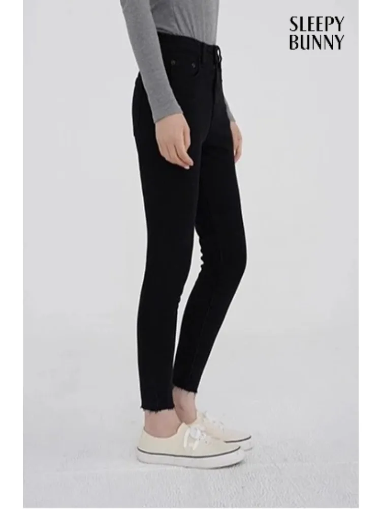 

Warm High-Waist Skinny Jeans Women Winter Fleece-Lined Stretch Denim Slim Thick Pencil Pants with Cozy Insulation Daily Comfort