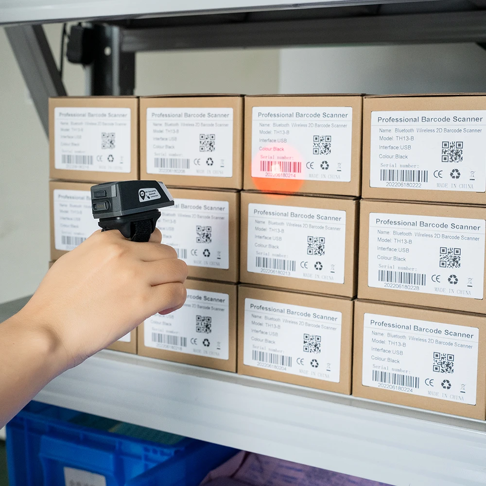 Rugged Wearable 2d QR Code Reader Mini Ring Wireless Barcode Scanner Bluetooth Reader Finger Scanner For Warehouse Picking