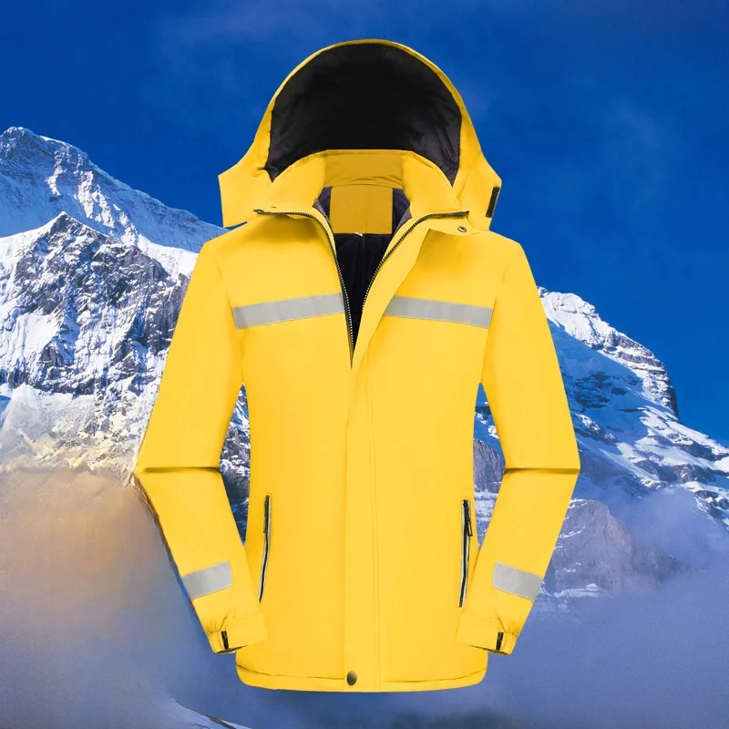 

Men's Autumn Winter Fce Lined Thiened Windproof Outdoor Jaet Spring Summer Thin Climbing Suit Stand Fit Youth Faion