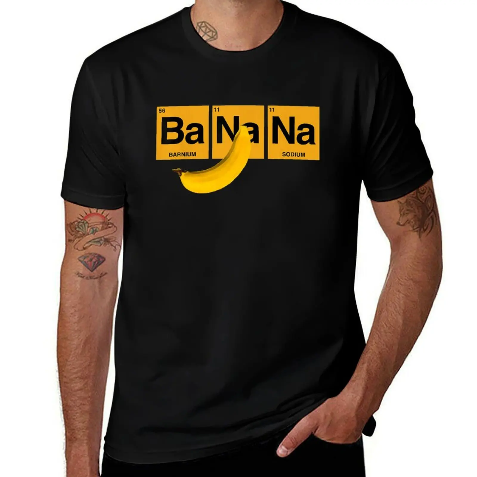 Banana Elemental Square Happy T-Shirt Large Size Soft Cotton T-Shirt