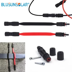 40cm Flexible Flat Extension Cable 0.3mm2 Red/Black Coaxial Solar Cable with 1500V DC Connector for Car Door Home Use