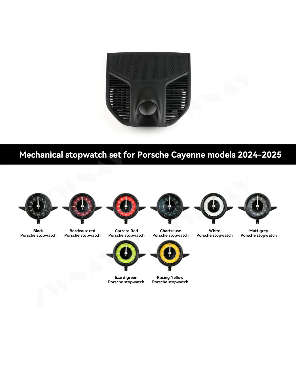 Car Stopwatch For Porsche Cayenne 2024 Interior Dashboard Central Clock Compass Time Electronic Meter Clock Accessional Kit