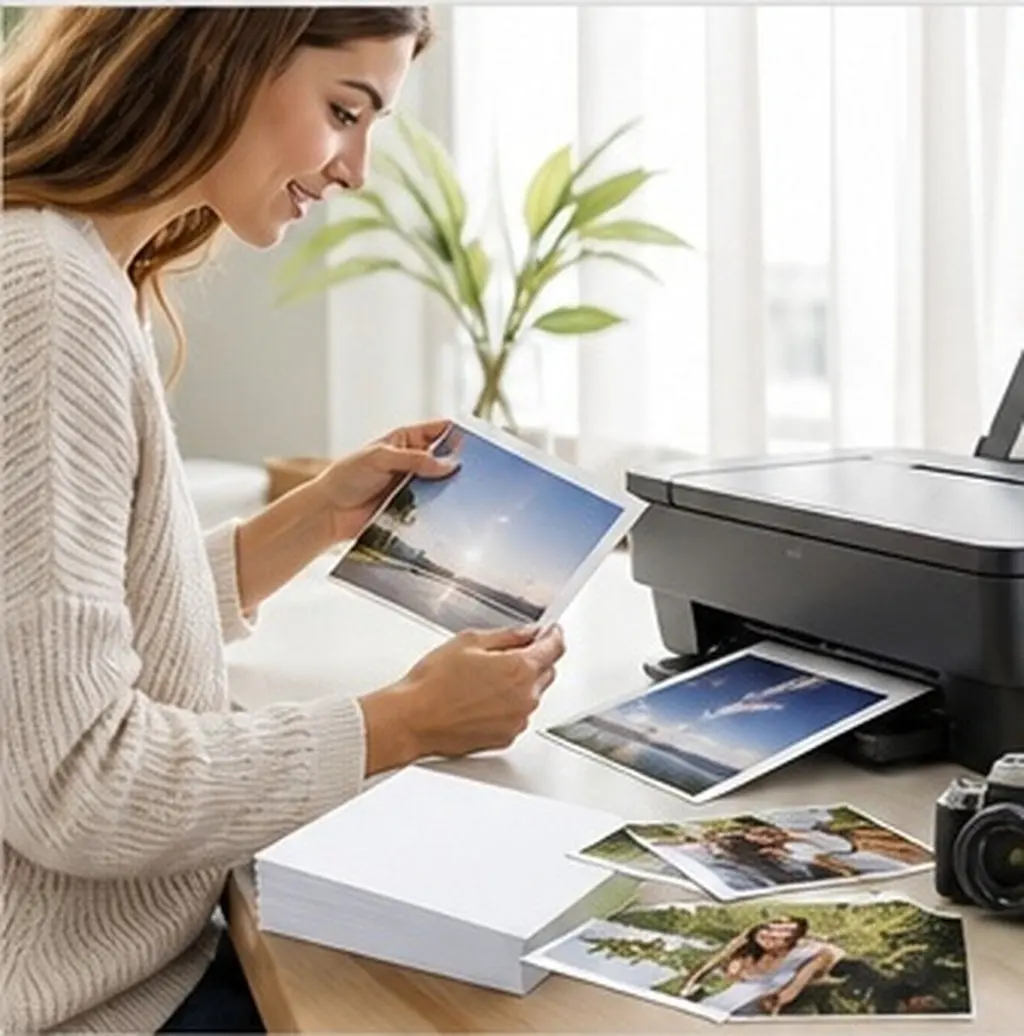 100Sheets 6 Inch Glossy Photo Paper 180Gsm Professional Grade Inkjet Photo Paper for Vivid Photos Postcards DIY Projects Fade