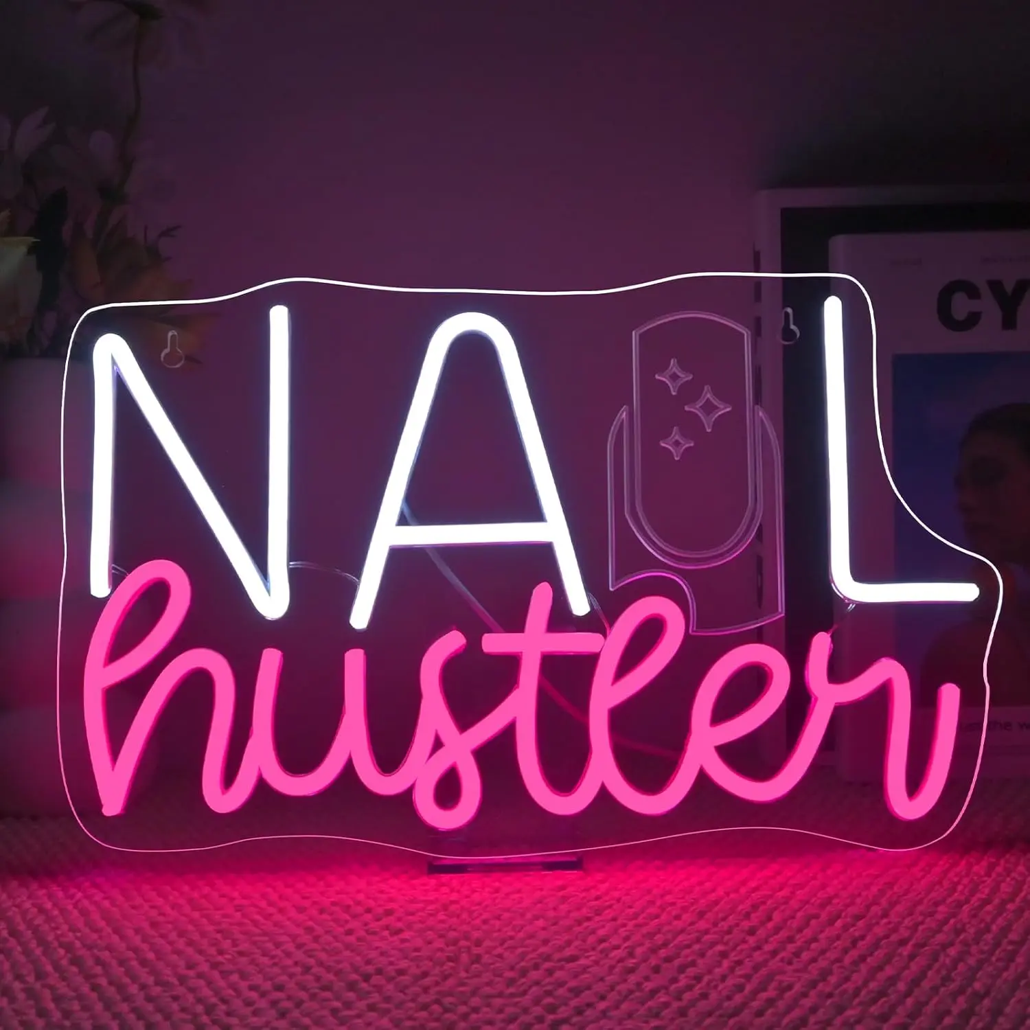 

Неоновая вывеска Nail Hunter с USB-питанием, регулируемая LED-лампа, декор для стен спальни, игровой комнаты, гостиной, подарки на день рождения