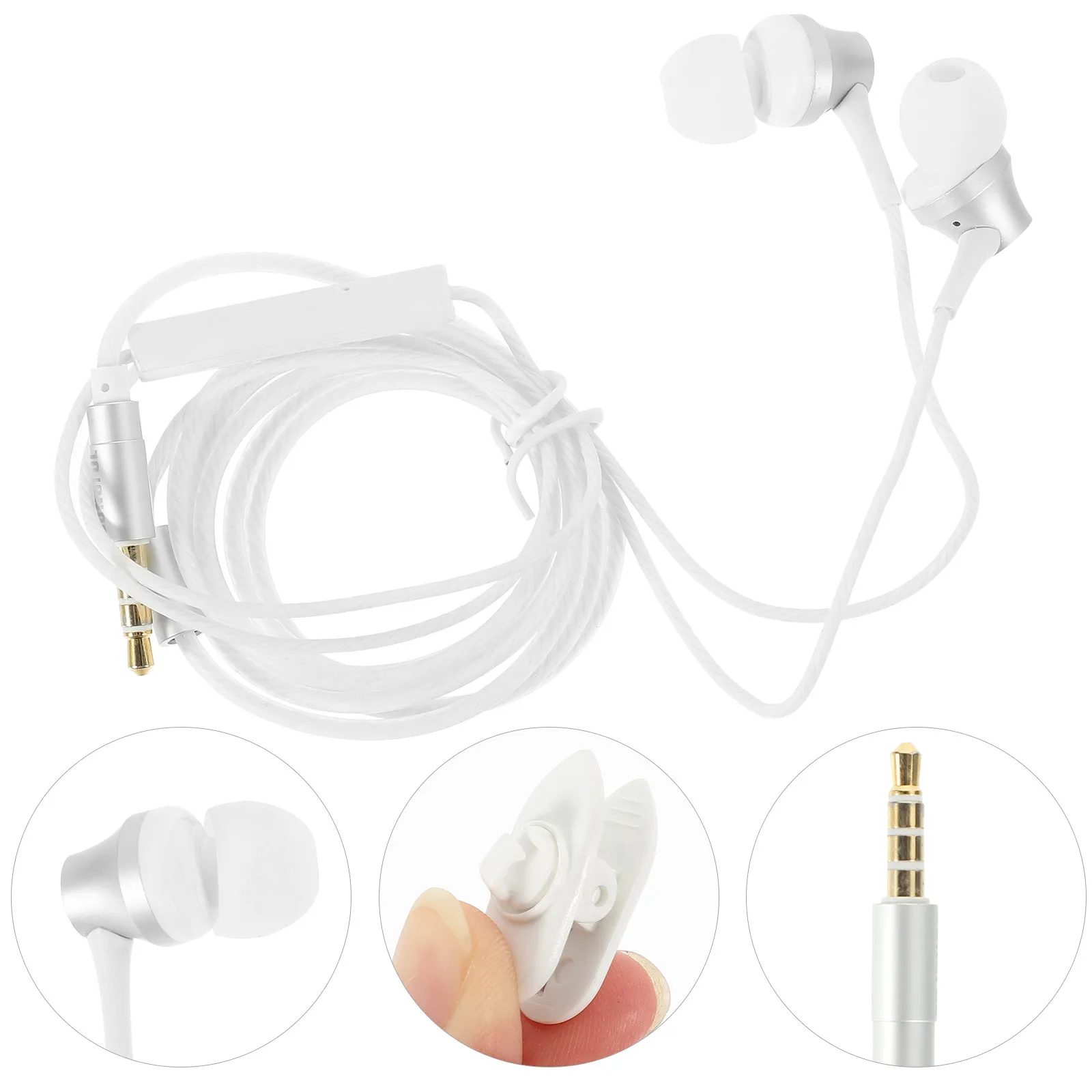 Fone de ouvido intra-auricular com fio, design ergonômico, conector de 3,5 mm, graves poderosos, isolamento de som, para telefone, laptop, tablet, computador