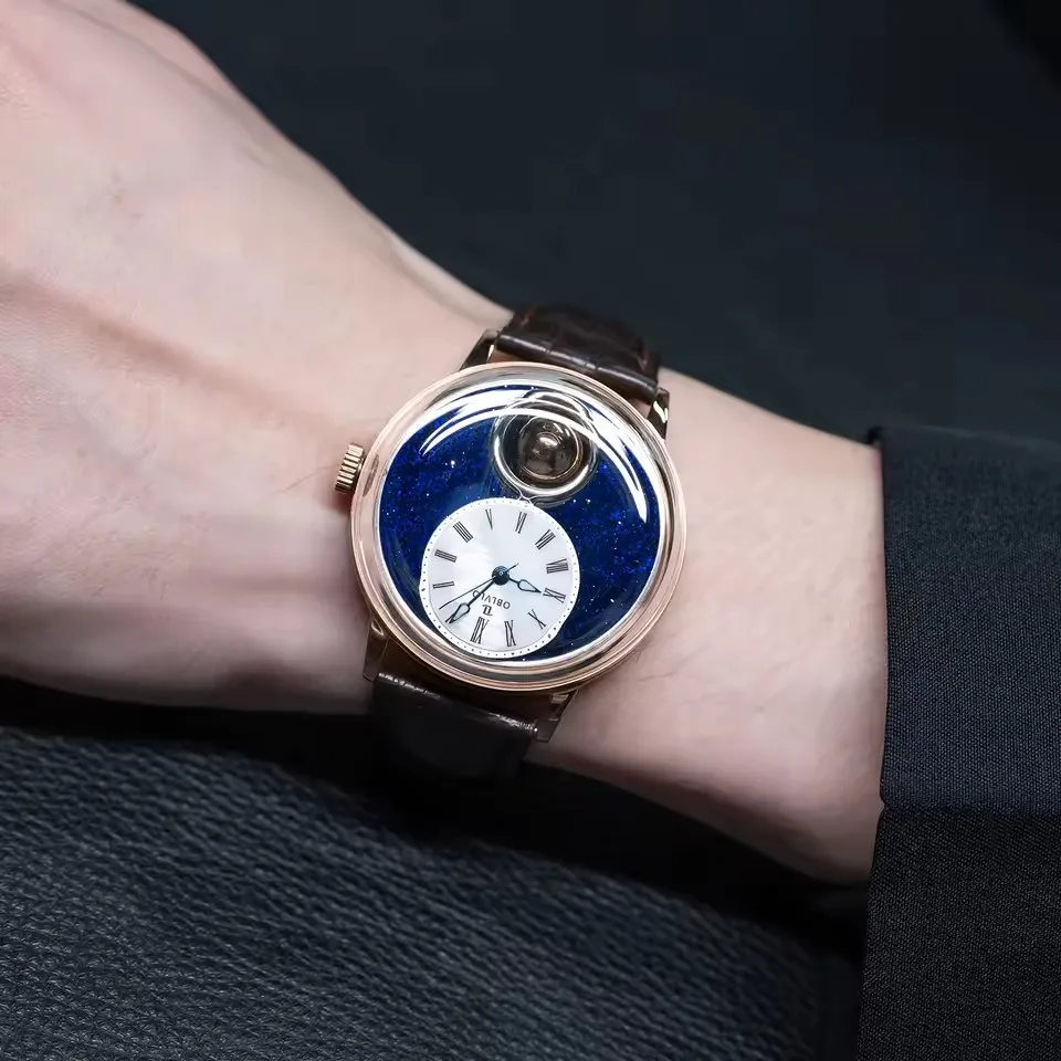 OBLVLO Orologio automatico da uomo 42MM Orologio da polso meccanico di lusso Luminoso 50m Impermeabile Rotazione zaffiro 24 ore Quadrante a sfera