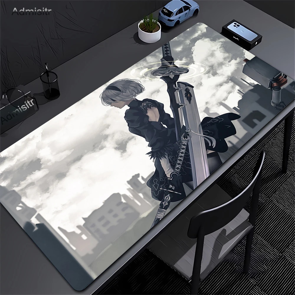 Аниме 2b Nier Automata Коврик для мыши Большой игровой новый коврик для мыши XXL Настольные коврики Офисный ковер Натуральный каучук Настольные коврики для мыши 90x40 см