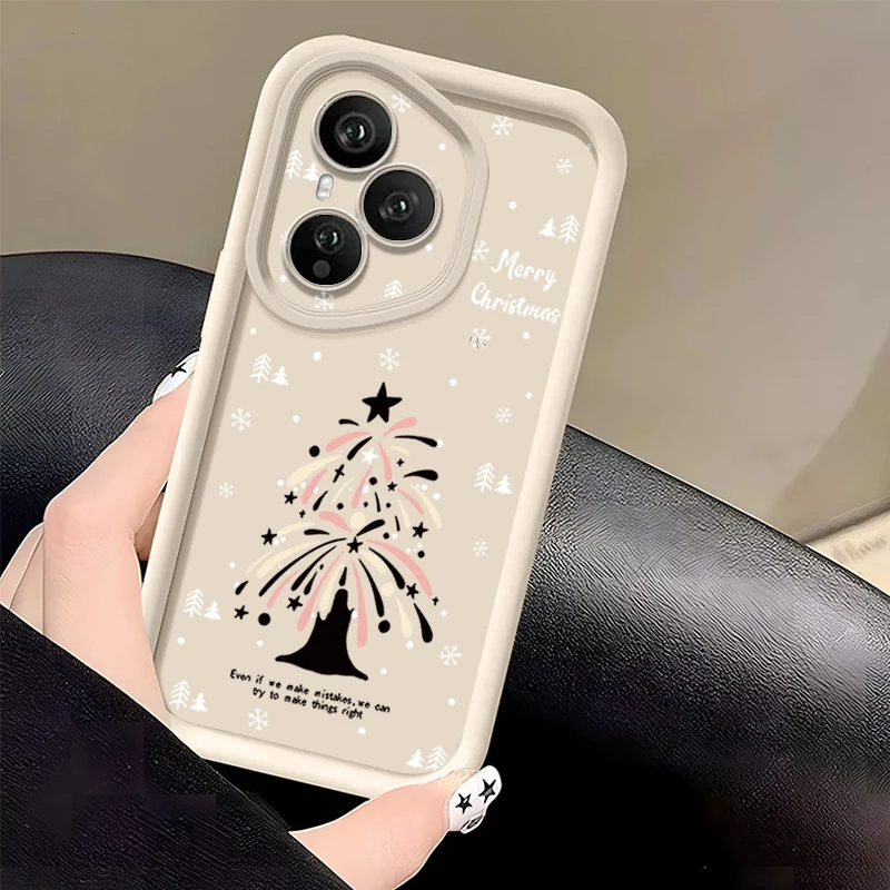 شجرة عيد الميلاد ندفة الثلج طباعة جراب هاتف ل الشرف 400 200 برو Magic7 لايت X8c X9c الذكية X6a X6b X6c للصدمات لينة غطاء من البولي يوريثان