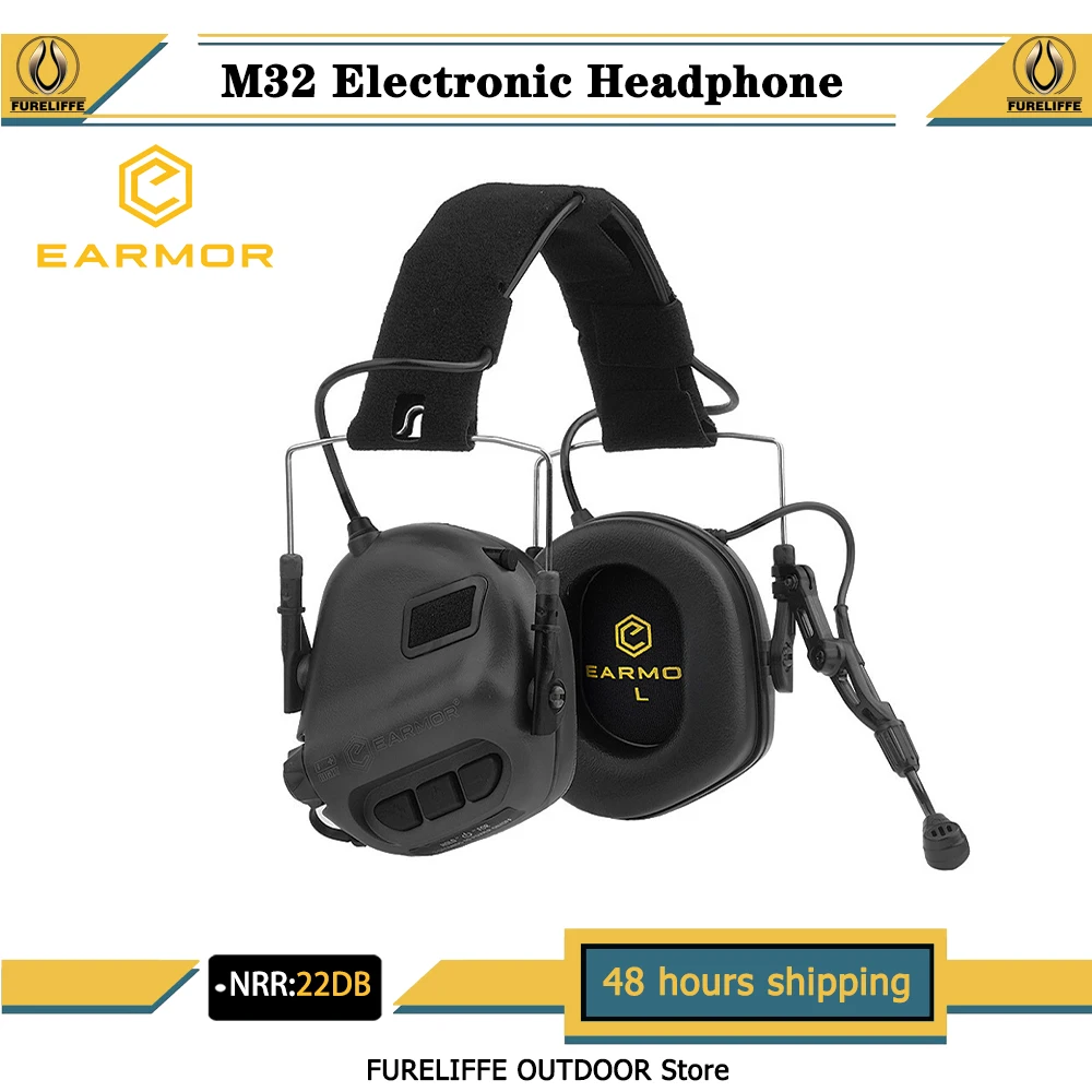 

EARMOR M32 Electronic Communication Noise Canceling Headset,NRR 22,Waterproof IPX-5 Outdoor Hunting Hearing Protection Earmuffs