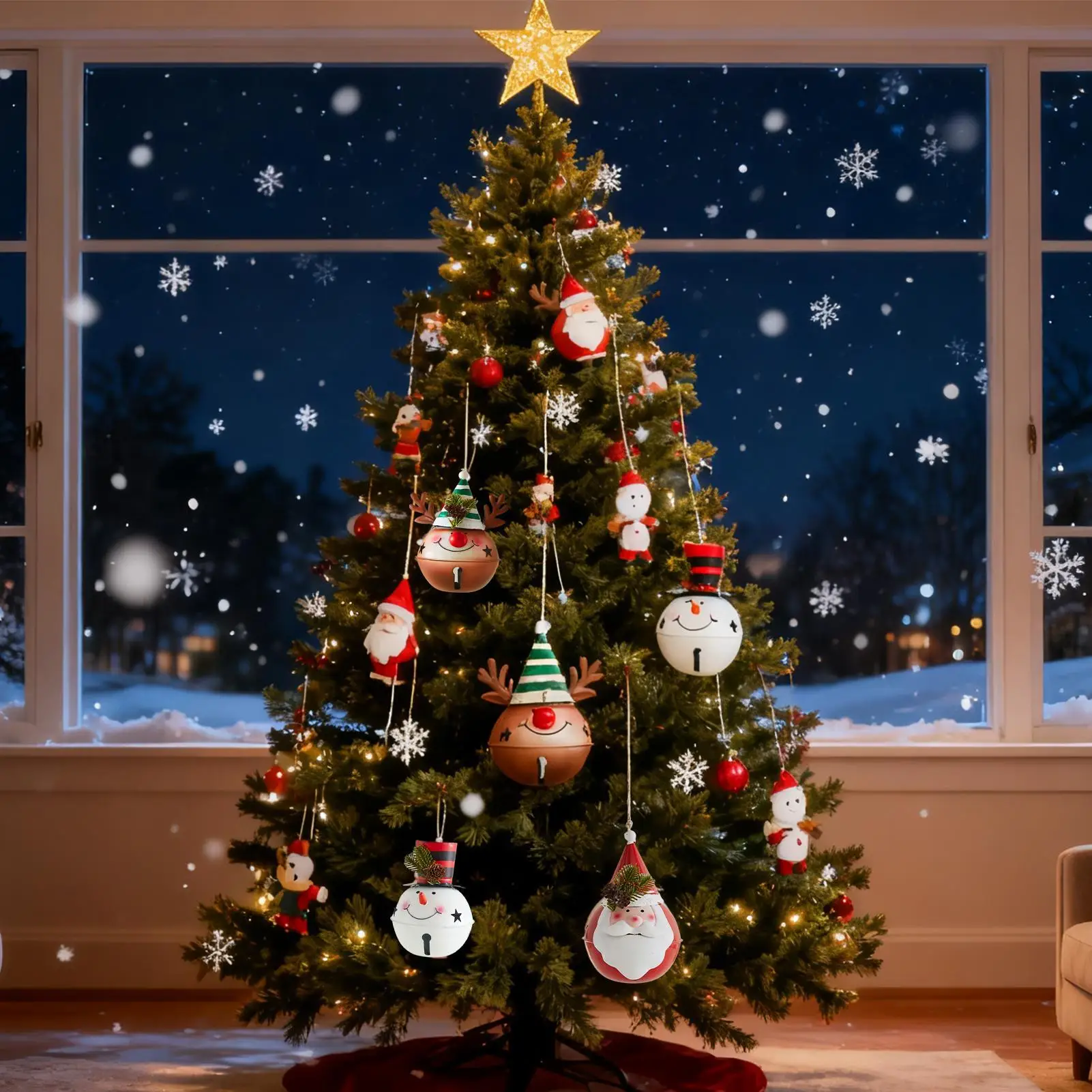 

Рождественские елочные украшения, праздничные винтажные фигурки, 3 предмета, Санта-Снеговик, олени, украшения для окна, двери, ветки, гостиной в помещении