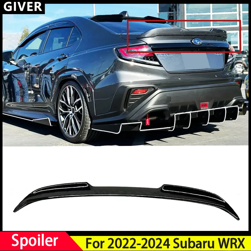 For 2022 -2024 Subaru WRX  VB JDM  ABS material gloss black HIGHKICK Spoiler Wing Decklid Spoiler car Accessories