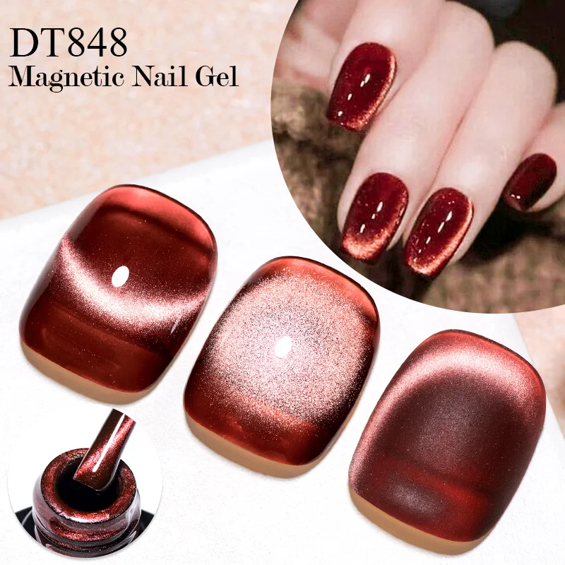 MEET ACROSS 7ml Jelly Amber Cat Magnetic Gel Nail Polish Pink Red Gold Semi Permanent Cat Eye Gel Nail Art Varnish nail supplies