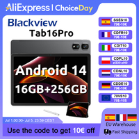 Blackview Android 14 Tab 16 Pro 11 Inch Touch Tablet 2K Screen 16GB +256GB 4G LTE+5G WiFi Gaming Tablets with Protective Shell