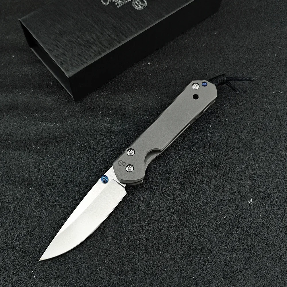 Chris Reeve Folding Knife, Multi-tools EDC Titanium Alloy Handle Pocket Knives, Camping Survival Tactical D2 Blade Knife