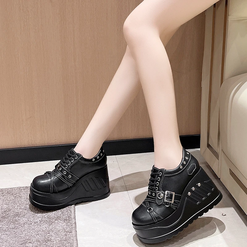 Punk Gothic Pumps Women 2023 New Thick Sole Brand Platform Mary Jane Shoes Wedge High Heels Party Cosplay Designer Lolita Shoes