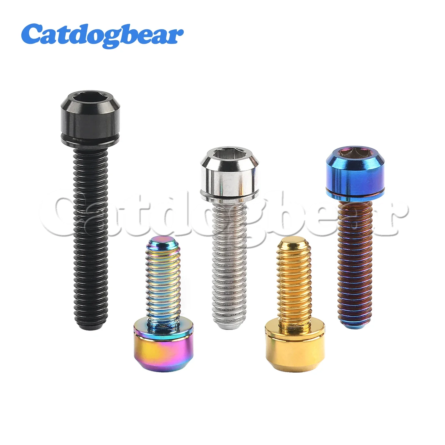 Catdogbear Titanium M5 M6X16 18 20 25 30 35mm Bolts Socket Head Bolts With Washers For  Mount Bicycle Screws